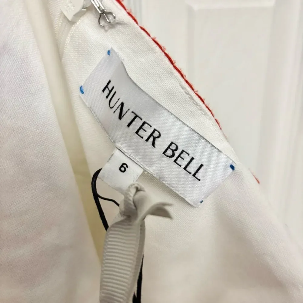 Hunter Bell Midi Dress Stefy Embroidered White Cotton Floral NWT 6 - Picture 14 of 14
